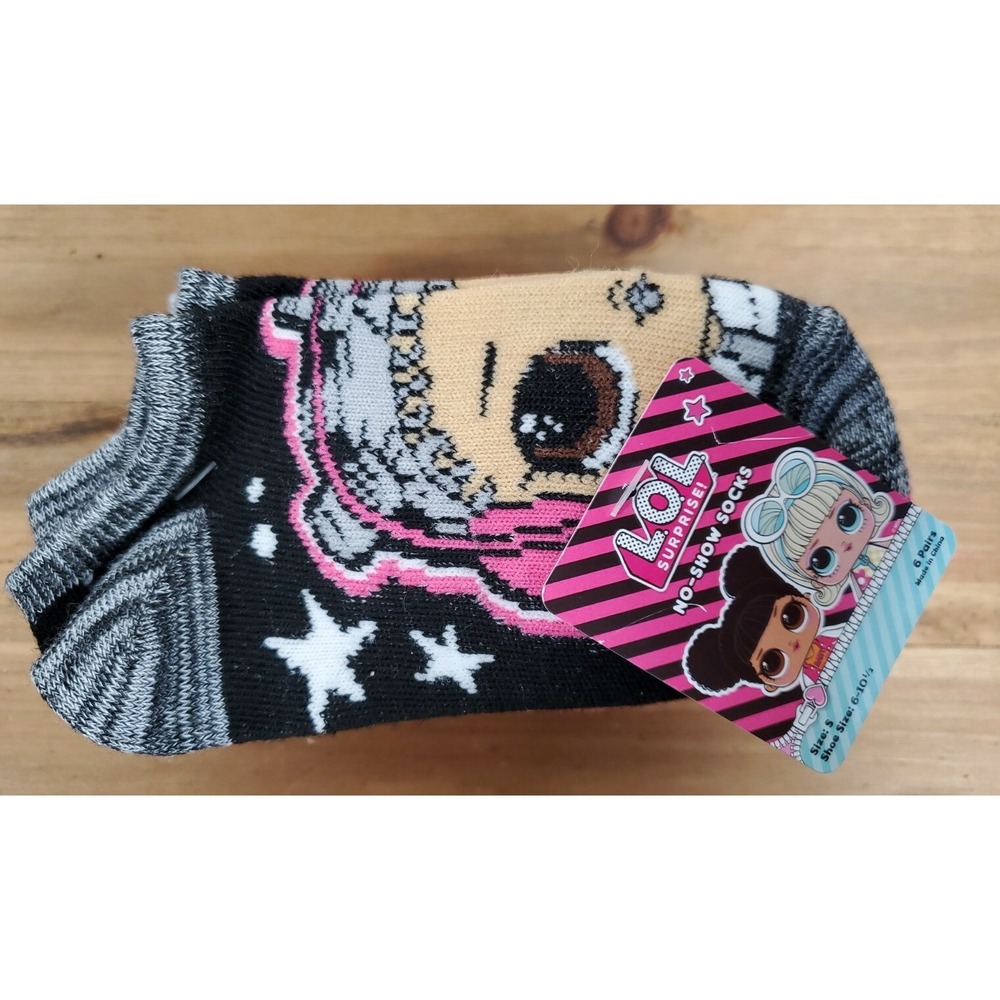 6 Pairs No Show Socks SMALL Shoe Size 6-10.5 L.O.L. Surprise Girls NEW